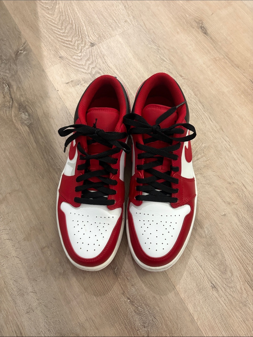 Jordan Men's Low-Top Sneakers in Red, White and Black